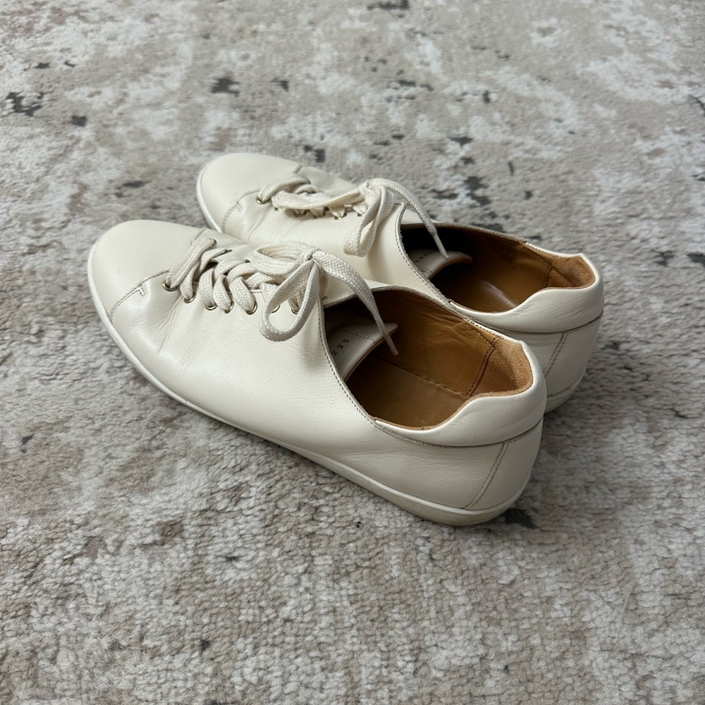 SEZANE Jack Trainers Patent Leather Comfort Sneakers Beige US 9.5 - Picture 6 of 11